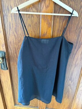 Dissh Black Linen Cami Tank Top size 8 EUC